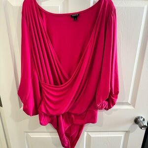 Torrid Fuchsia Drape Bodysuit